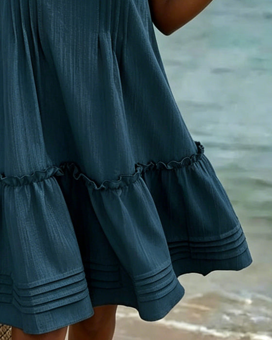 Kleid Flatterärmel Rüsche