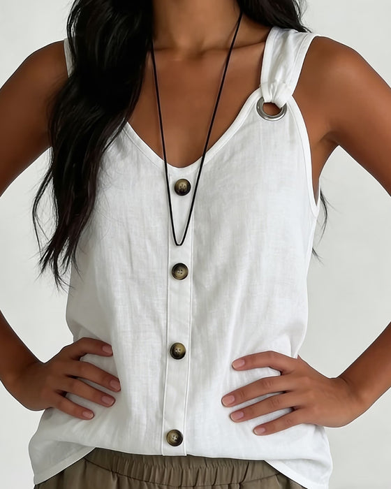 Tank Top Metallring Knopf
