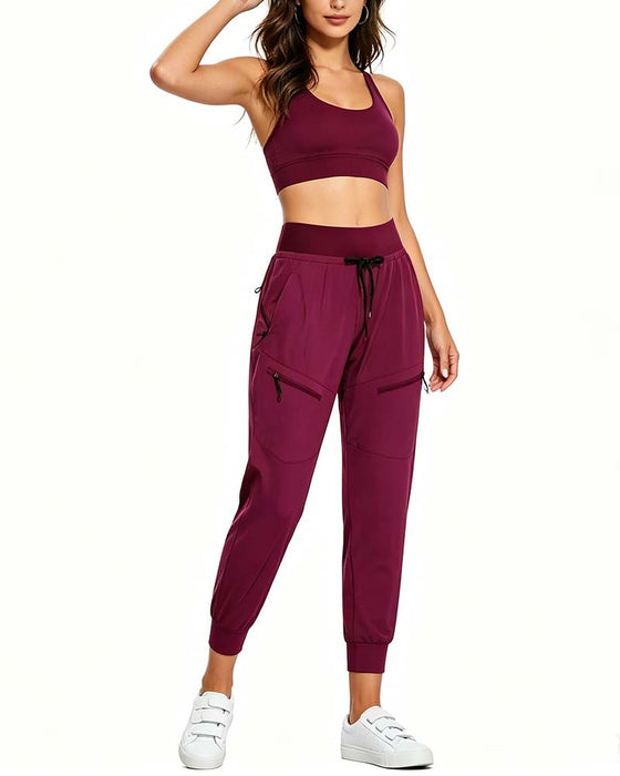Hose Mit Gummibund Kordelzug Taschen Tapered