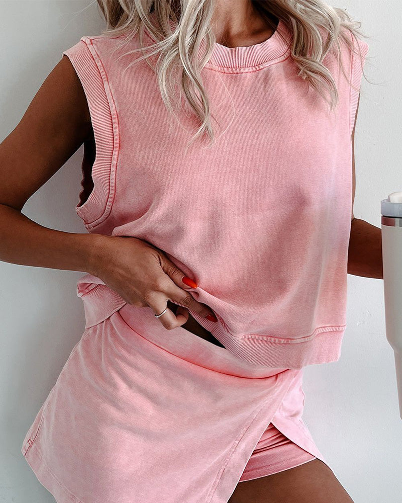 Set Tanktop Und Falsch Zweiteilig Delfinshorts