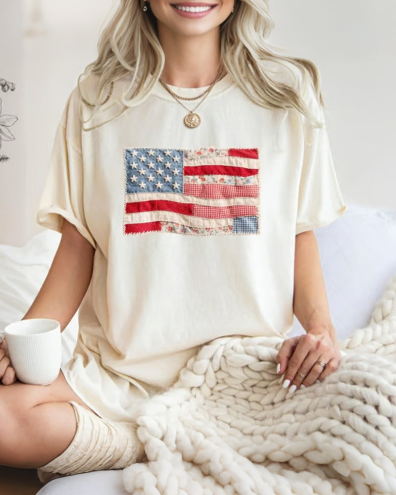 T-Shirt Vierter Juli Amerikanische Flagge