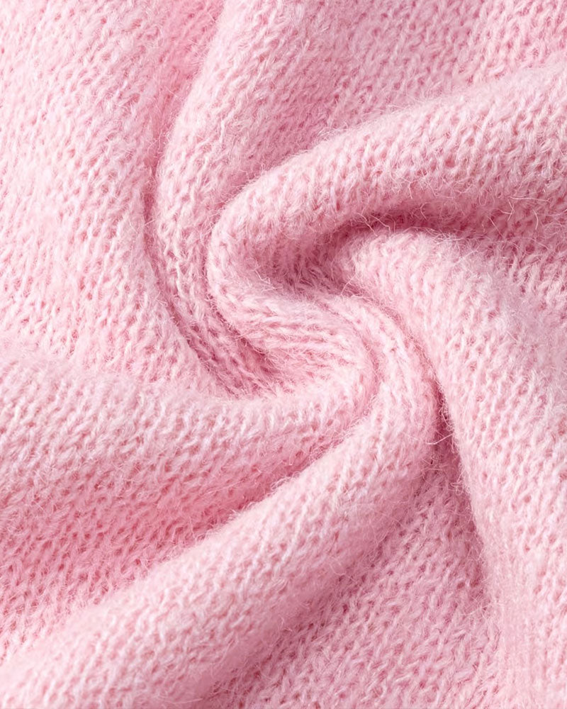 Pullover Einfarbig V-Ausschnitt Raglanärmel