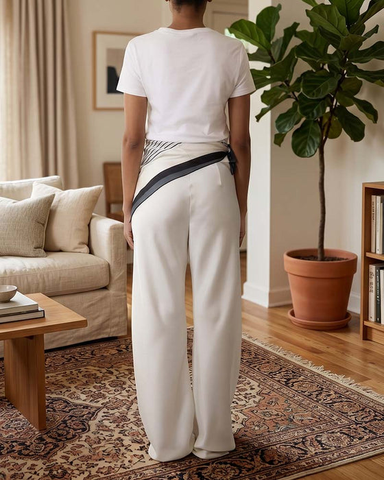 Hose Casual Unifarben Gerade