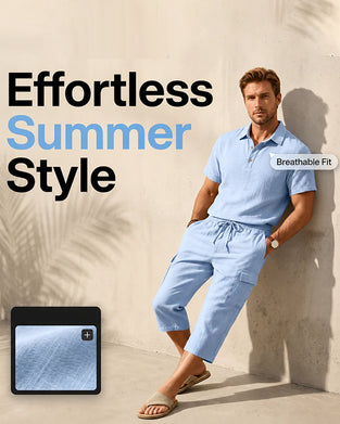 Set Polo Oberteil Capri Hose