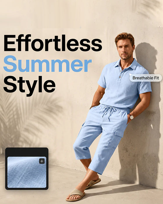 Set Polo Oberteil Capri Hose