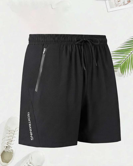 Shorts Kordelzug Reißverschluss Gummibund
