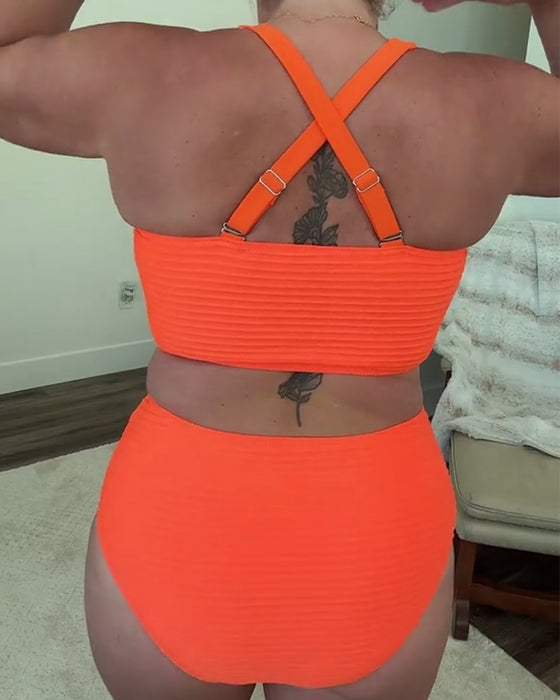 Bikini lässig einfarbig Dreieck