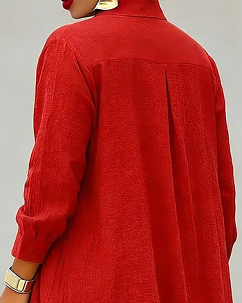 Stilvolles Langärmeliges Hemdkleid