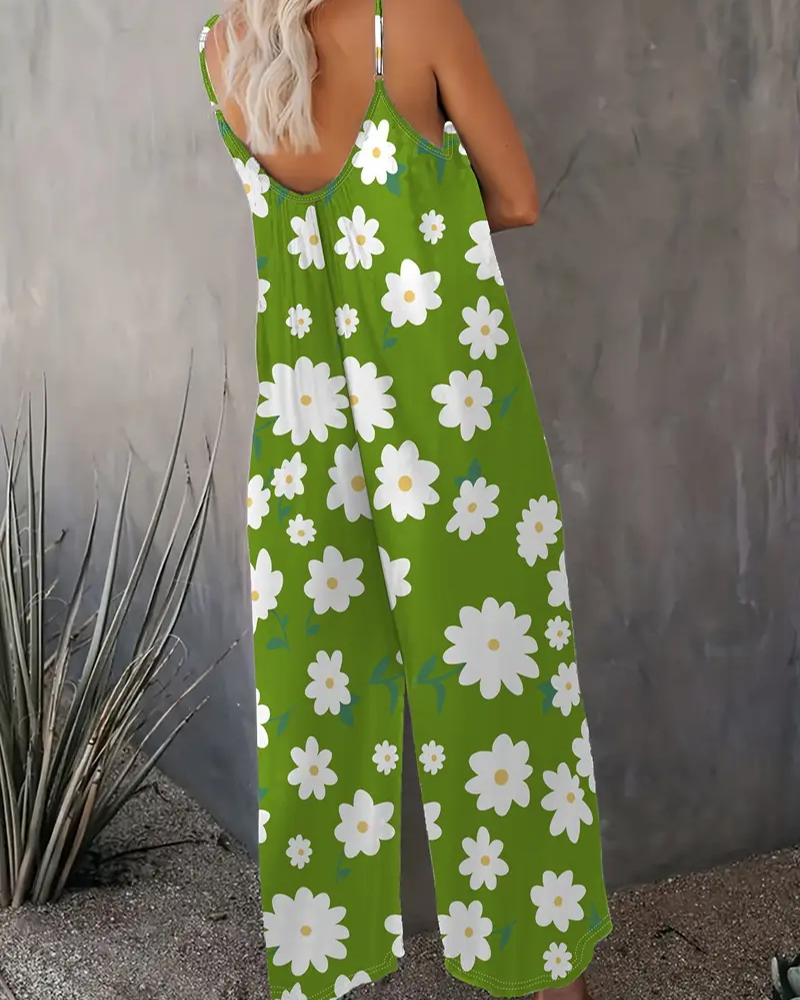 Overall Lässig Blumig Druck