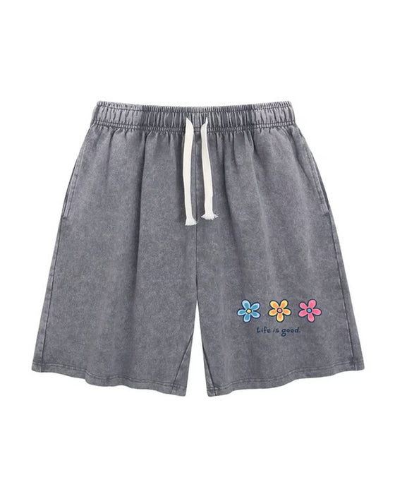 Shorts Blumenprint Elastischer Kordelzug
