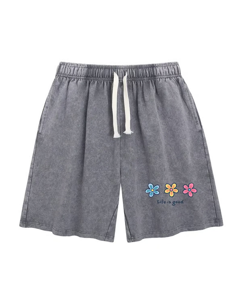 Shorts Blumenprint Elastischer Kordelzug
