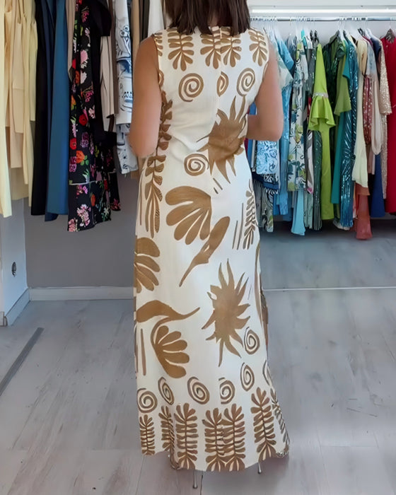 Kleid V-Ausschnitt Ärmellos Gerade
