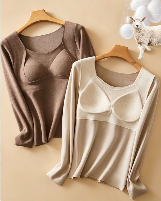 Damen Unterwäsche Thermo-Oberteil Mit Bh-Pads
