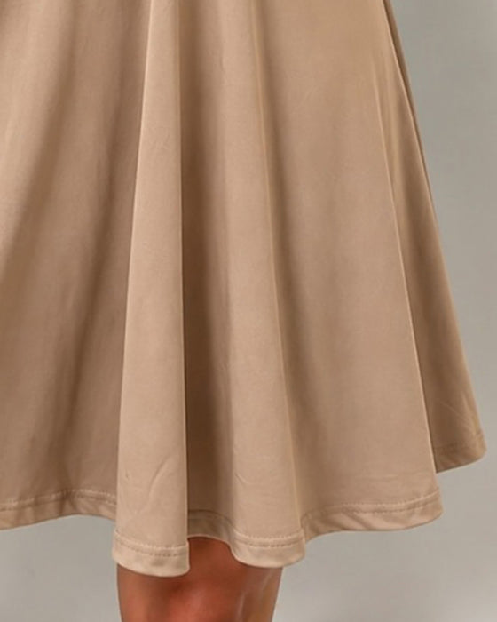 Kleid V-Ausschnitt Wickel Langarm