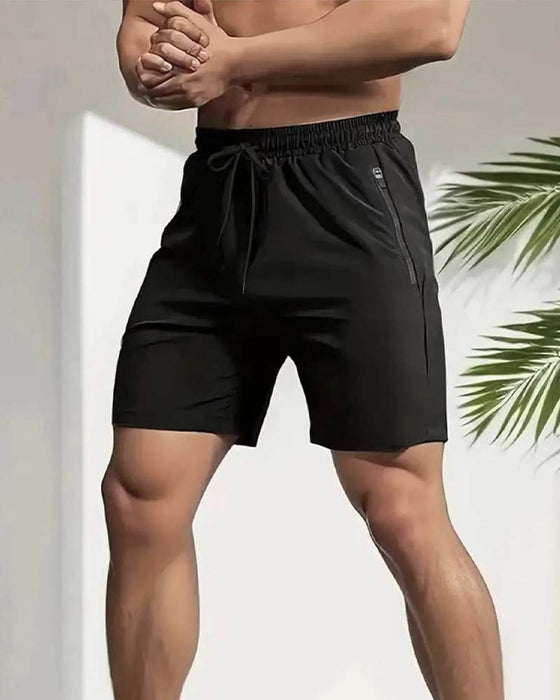 Shorts Kordelzug Reißverschluss Gummibund