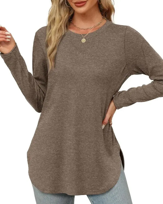 Einfarbiges Langarm‑Top
