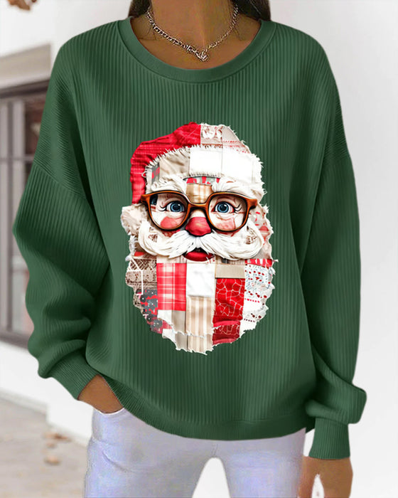 Sweatshirt Weihnachtsdruck Rundhals