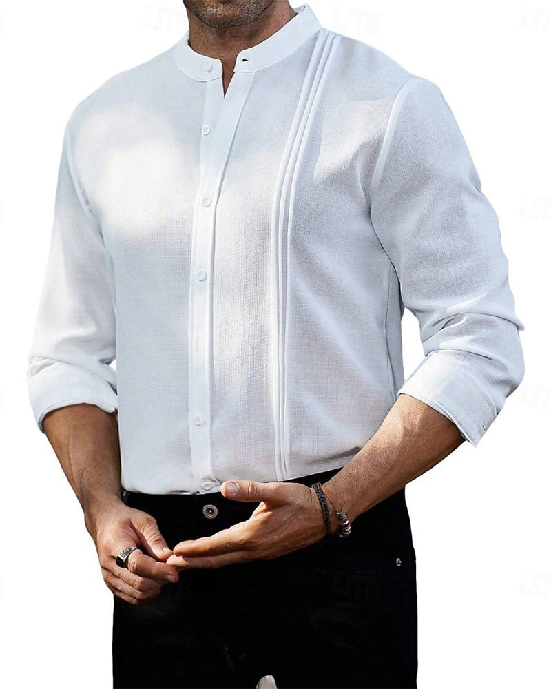 Herren Hemd Mode Mini-Mandarin-Kragen