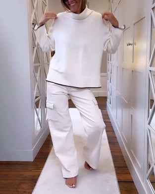 Pullover mit hohem Hals und langer Ärmel