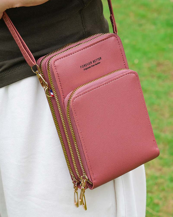 Unifarbene Mode Crossbody Telefon Tasche