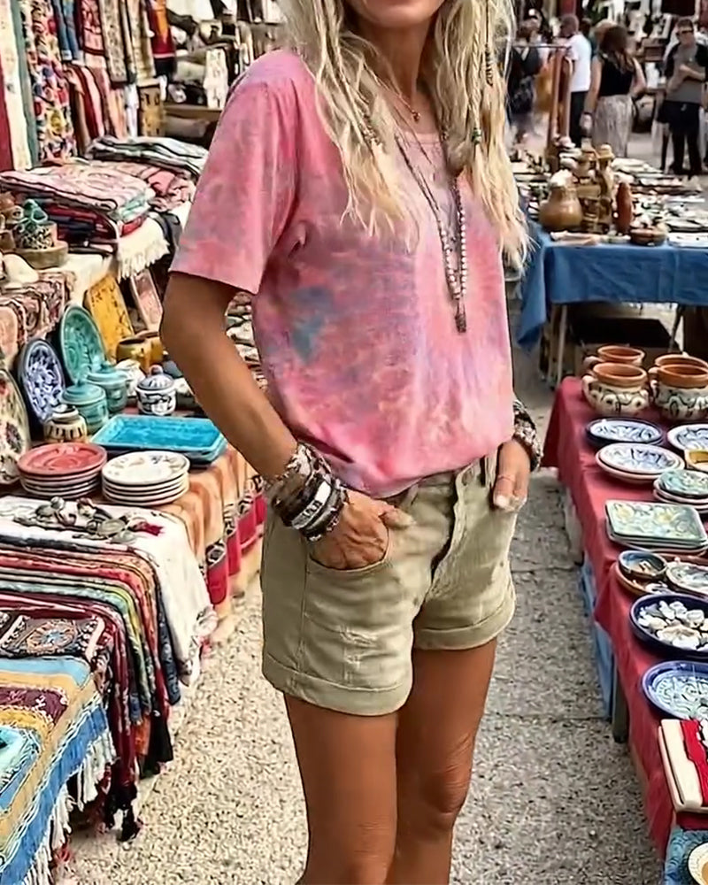 T-Shirt Verlauf Krawatte Farbe