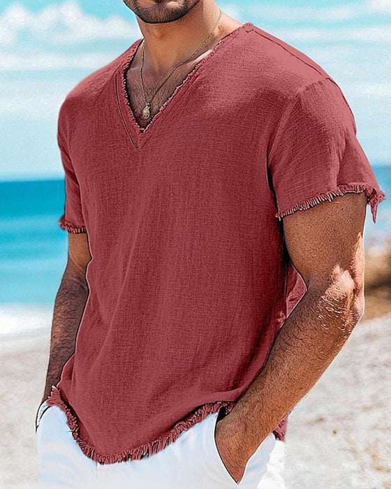 T-Shirt Herren Uni Kurzarm