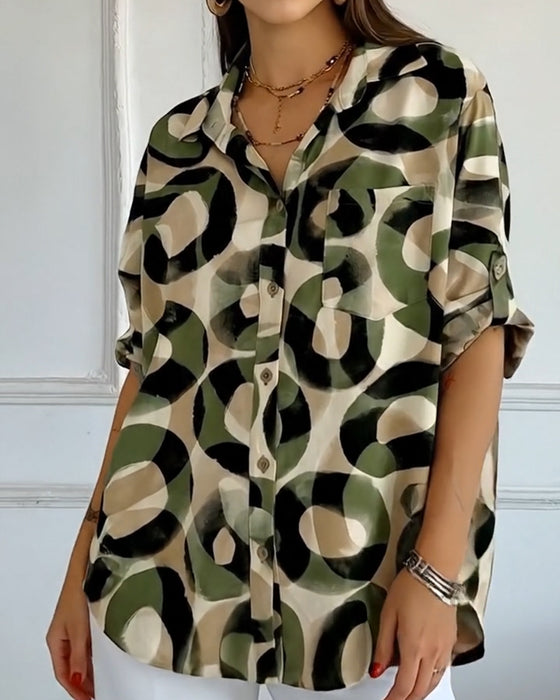 Hemd Kreis-Druck Entspannte Passform