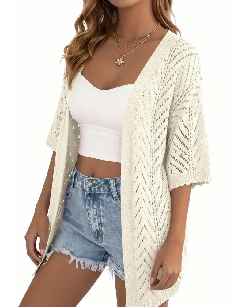 Cardigan Ausschnitt Locker Offen