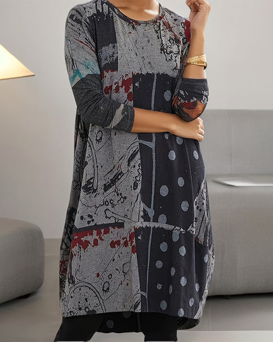 elegantes Retro Kleid mit Print