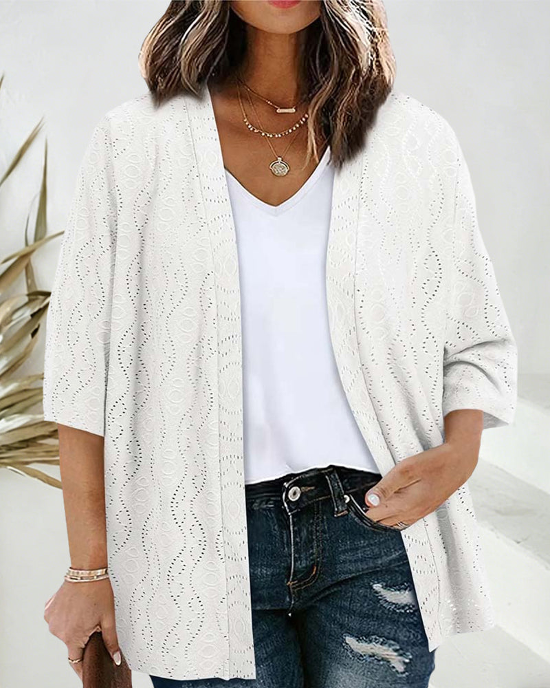 Mantel Hohler Ausschnitt Kurzarm