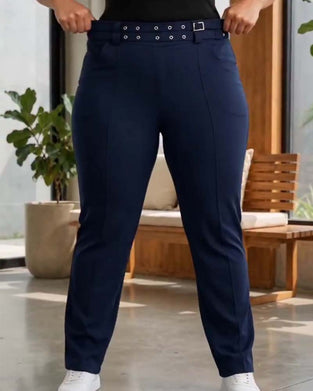 Hose Stilvoll Hohe Taille Slim Fit Lang