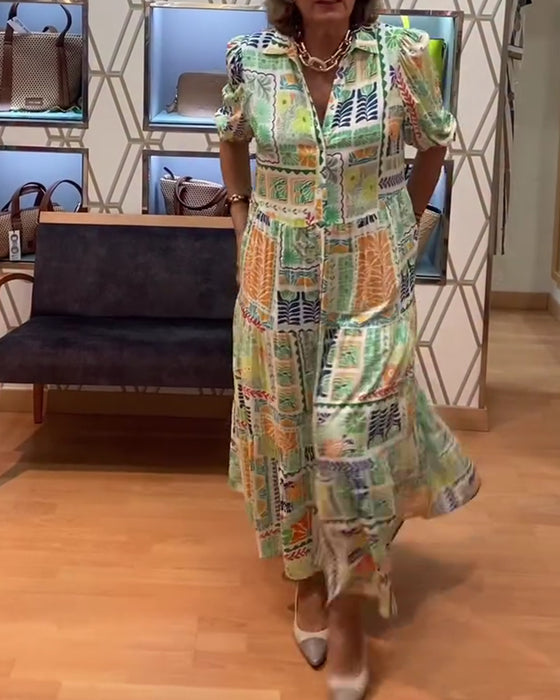Kleid A-Saum Kurzärmelig