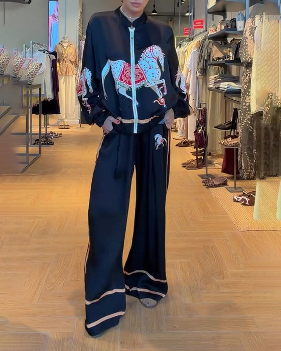 Set Kurze Jacke Und Lässige Hose