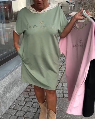 Kleid Casual Loose Hooded