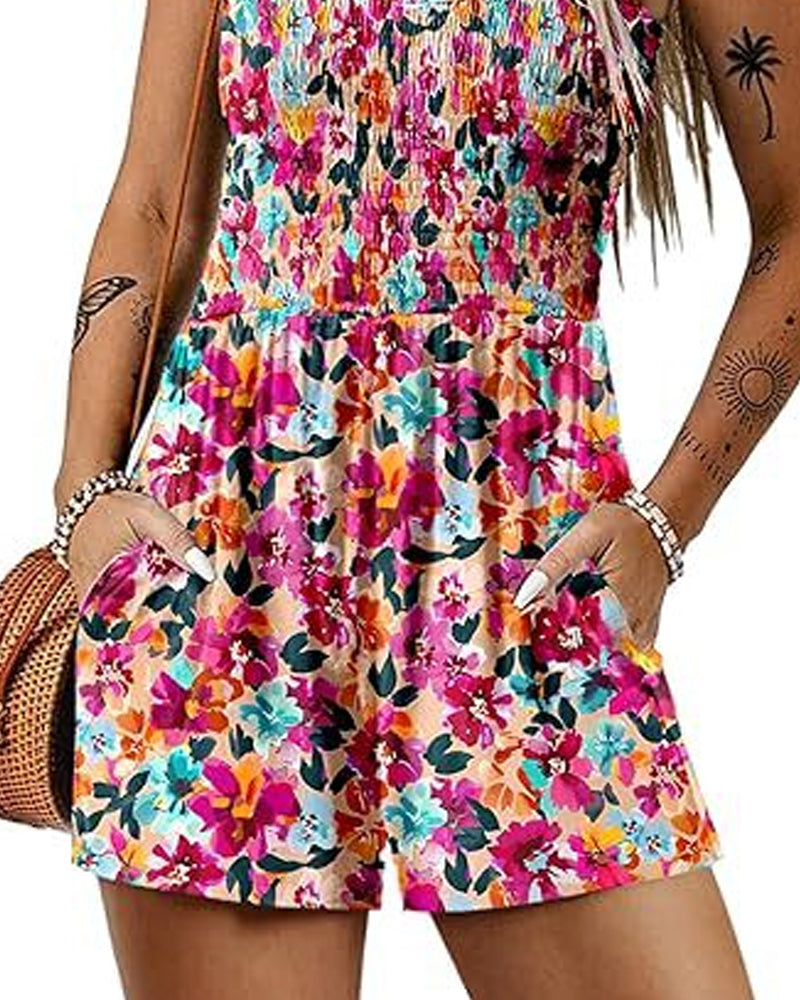 Jumpsuit geblümt lässig Träger-Shorts