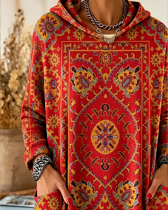 Hoodie Bohemian Druck Mit Kapuze Langlinie
