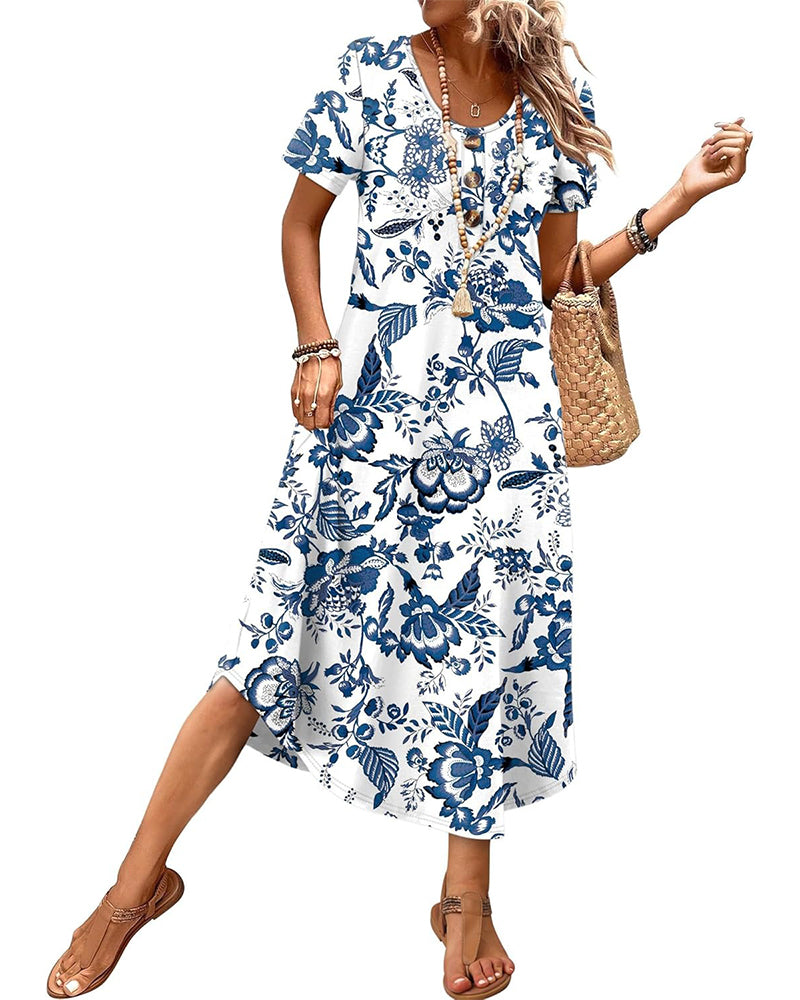 Kleid A-Saum Gedruckt