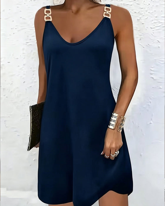 Kleid Lässig Einfarbig Trägerkleid