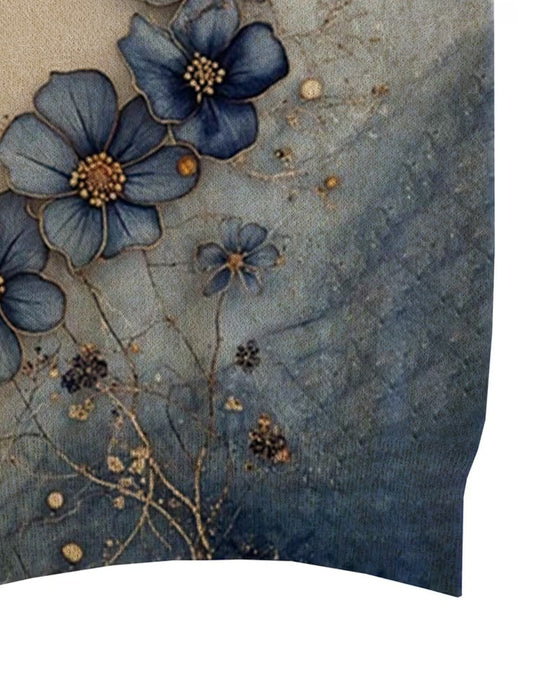 Pullover Aquarell Blumenmuster Ärmellos