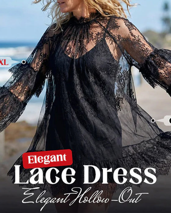 Kleid Elegant Durchbrochene Spitze