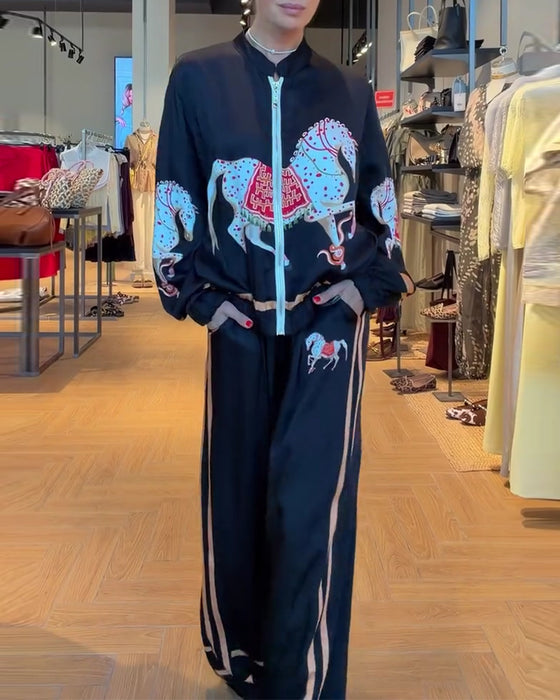 Set Kurze Jacke Und Lässige Hose