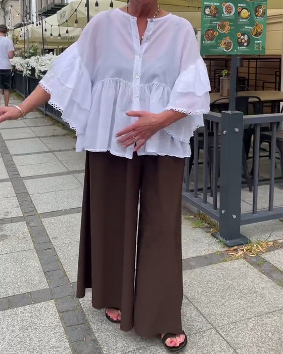 Mehrlagige Bluse mit Glockenärmeln