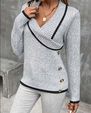 Pullover Langarm V‑Ausschnitt