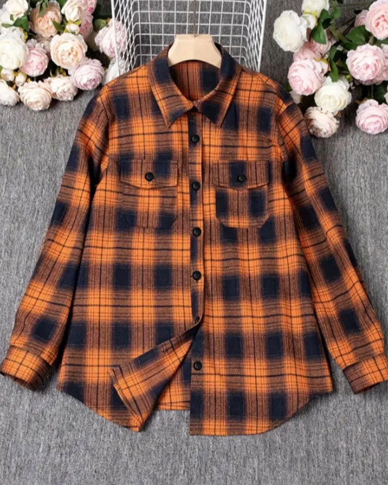 Bluse Casual Kariert Hemd