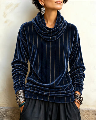 Oberteil Gestreift Cowl Neck Mode