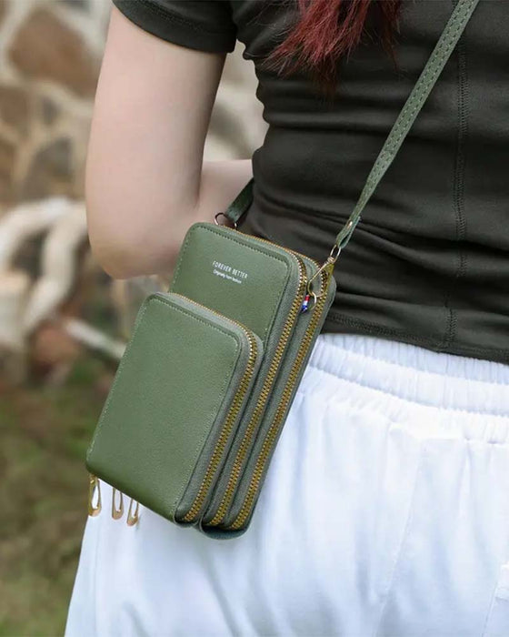 Unifarbene Mode Crossbody Telefon Tasche
