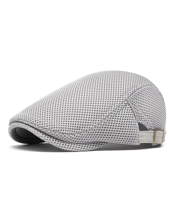 Herren Atmungsaktive Mesh Flache Mütze - Verstellbare Newsboy Ivy Baskenmütze Sommerhut