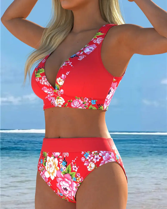 Bikini Zwei - teilig Strand Blumenprint