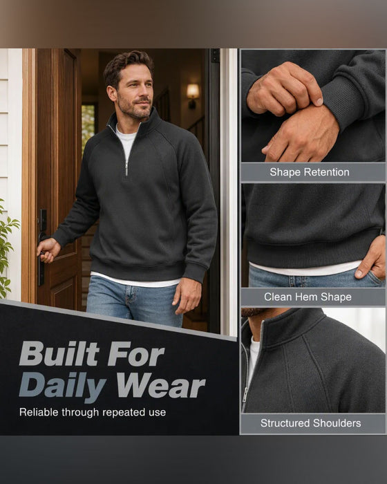 Sweatshirt Halb Zip Stehkragen
