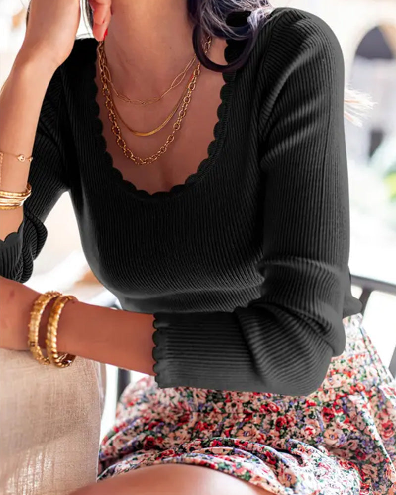 Slim-Fit-T-Shirt, einfarbig, V-Ausschnitt